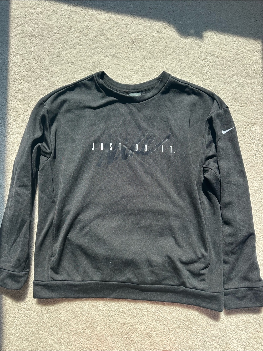 Nike Black Crewneck Sweatshirt with 'Just Do It.' Graphic